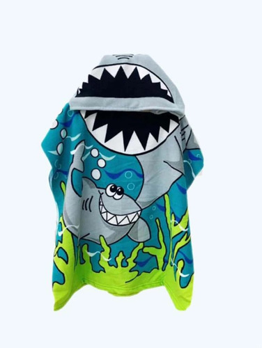 Toalha Infantil Com Capuz Poncho Piscina Praia Roupão Color