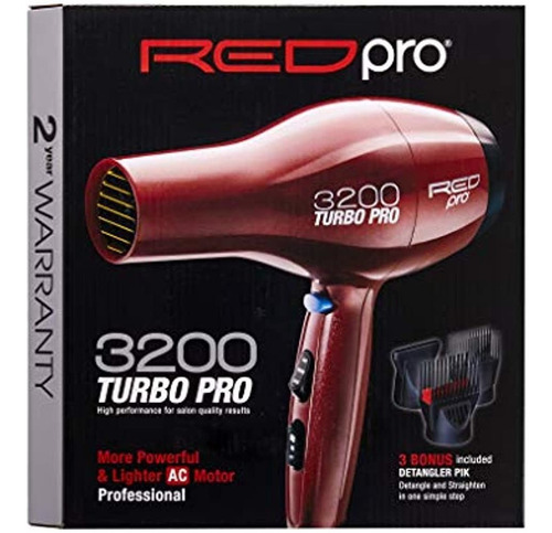 Red Pro De Kiss Professional Hair Secer 3200 Turbo Con Acces Color Multicolor