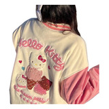 Sudadera Hello Kitty Rosa Terciopelada Tela Chamarra