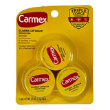 Carmex Bálsamo Classic Labial Pack De 3 Hidratante Lip Balm