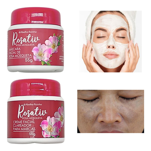 Kit Skin  Clareador E Máscara Facial Rosativ -abelha Rainha