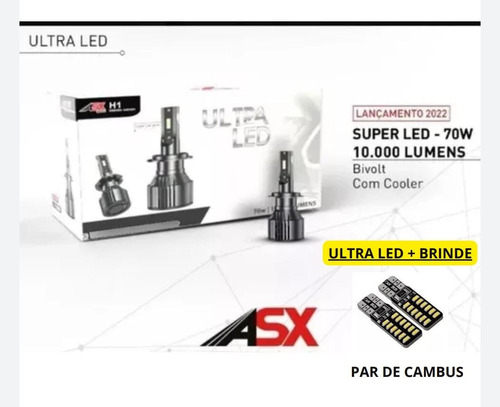 Kit Ultra Led Asx 10.000 Lumens + Brinde 1 Ano Garantia 