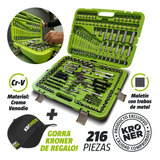 Set Juego De Tubos Llaves Y Puntas Kroner De 216 Piezas