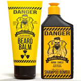Kit Beard Balm Danger + Shampoo Bomba Cresce Barba Forte