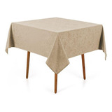 Toalha Mesa Quadrada 4 Lugares Jacquard Dominic Marrom