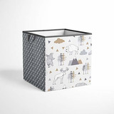 Caja Almacenamiento Small Bacati Woodlands Gris/beige