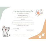 Certificado Adopción ( Gato/perro) Imprimible 