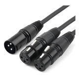 Cable Adaptador Microfono Xlr 3-pin Macho A 2 Hembra | Ne...