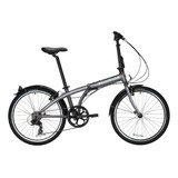 Bicicleta Plegable Belmondo 7+ Rodado 24 Frenos V-brakes Cambio Shimano Tourney Color Gris Mate Urbana Imantada