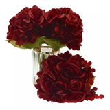 Pack 2 Ramo Flores Artificiales Rosas Jazmín Novia Deco 25cm