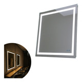 Espelho C/ Led 2 Cores Touch Na Frente Embutido 100cm X 80cm