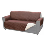 Protector De Sofá Reversible Sofa  3 Puestos Color Marrón