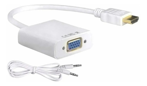 Adaptador Hdmi A Vga Mas Audio Netmak C81a Blanco