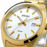 Reloj Seiko Neo Classic Sur280p1 /marisio Color De La Correa Dorado Color Del Bisel Dorado Color Del Fondo Blanco