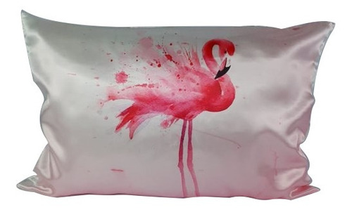 Fronha De Cetim Flamingo Queen Size 50x70 - Anti Frizz