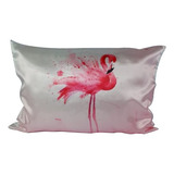 Fronha De Cetim Flamingo Queen Size 50x70 - Anti Frizz