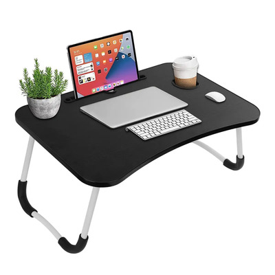 Mesa Plegable De Madera Soporte Para Laptop Portátil Color Negro Trixter Limited Company. Mesa Para Laptop Plegable Desayunador Para Cama De Madera Con Portavasos, Mesa Ajustable. | MercadoLibre