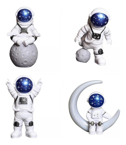 4x Figuritas De Astronauta Estatua De Astronauta Nórdico