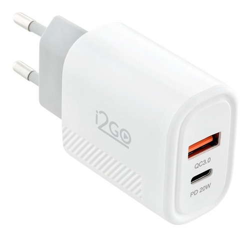 Carregador De Parede Turbo I2go 1 Usb-c 20w + 1 Usb-a 18w