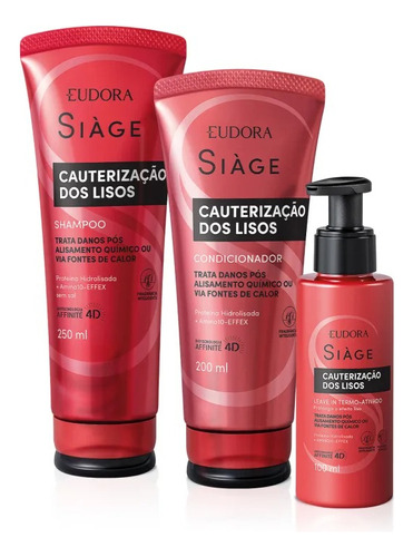 Ki Siàge Cauterização Dos Lisos: Shampoo + Cond +leave-in