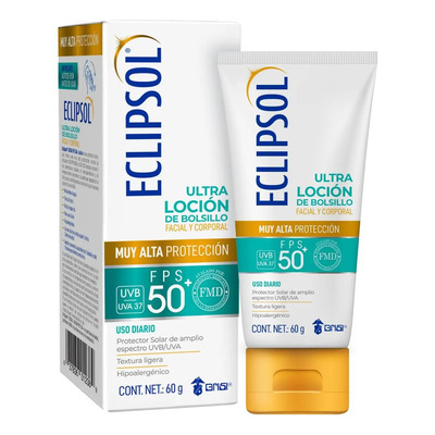 Eclipsol Ultra Loción Protector Solar Facial y Corporal FPS50+, Hipoalergénico, Textura Ultraligera y Resistente al Agua, Uso Diario, 60 g | MercadoLibre