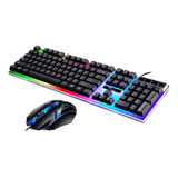 Juego De Teclado Y Ratón Rgb Multicolor Para Jugadores