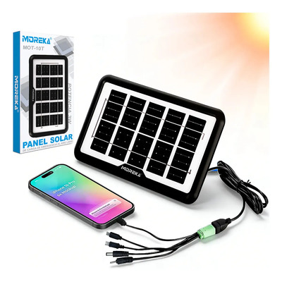 Cargador Solar Portátil para Celulares y Dispositivos USB de 3W con Cable | MercadoLibre