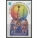 Argentina 1990 - Mundial Basquetbol - Hojita Block Mint