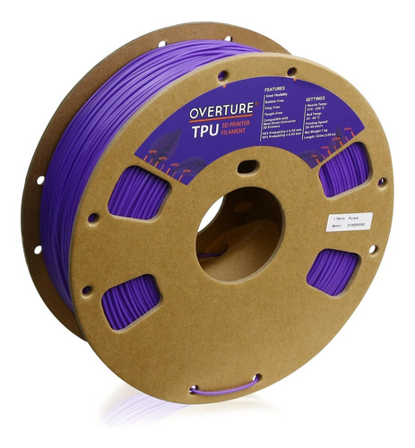 Filamento Overture  Rollo De  De Tpu Flexible De 1/16 pu Flm