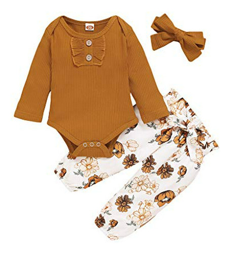 Conjunto De 2 Piezas Para Niña Con Top De Manga Larga Y Pant