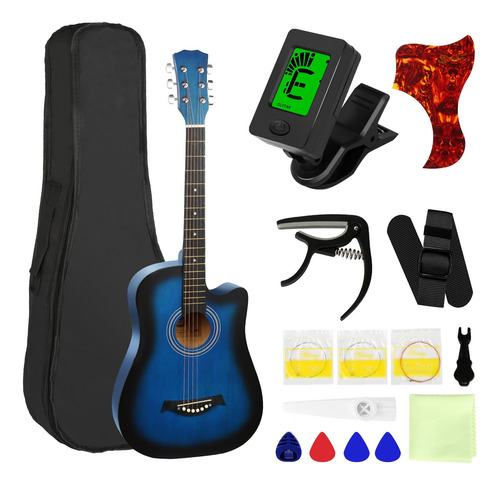 Guitarra Acustica Clasica 38in Con Funda Y Accesorio Paquete