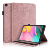 Funda Para Galaxy Tab S6 Lite + Stand Diseño Arbol Rose