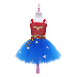 Disfraz De Tutú De Wonder Woman Para Niños, Cosplay, Falda