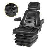 Asiento Negro Para Montacarga Tractor Con Reposabrazos 