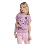 Playera Snoopy Rosa Para Niña Estampada Peanuts 2001