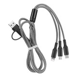 Cable Usb C 3 En 1 Xundefined, Cable Tipo Ip Micro C, 1,2 M,