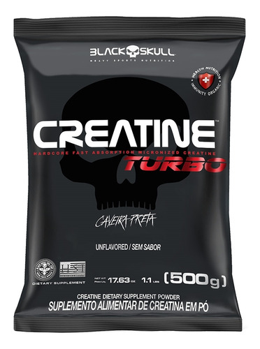 Creatina Turbo Refil - 500g - Black Skull