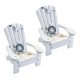 Minisilla Adirondack De Madera Para Playa, 2 Unidades