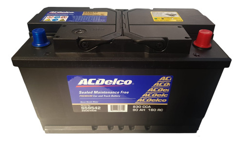 Bateria 90ah Acdelco  S59542  Borne Grande +positivo Derecho