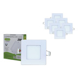 Plafon Led Luminaria 3w 120lm Cuadrada Spot Empotrar 6 Pzas