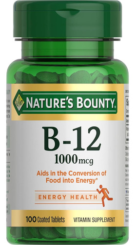 Vitamina B12 1000mcg Con 100 Tabletas Natures Bounty