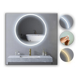 Espelho Banheiro Led Redondo Bivolt Branco Frio Quente 6060r