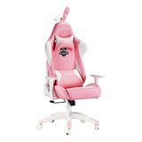 Autofull Rosa, Silla De Juego, Cuero De Pu, Respaldo Alto