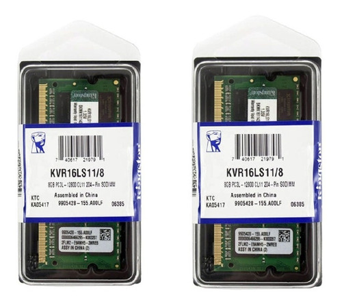 Kit Memorias Ram Ddr3l 16gb 2x8gb 1600mhz Compatible Con Mac