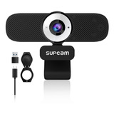 Supcam Webcam With Microphone, Hd 2k Web Camera For Laptop C
