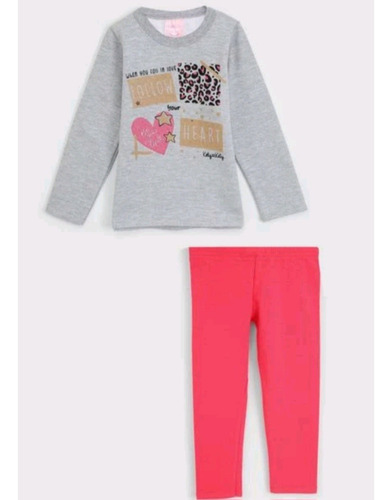 Conjunto Moletom Flanelado  Legging Infantil Feminino Menina