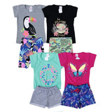 Roupa Infantil Kit 8 Peças Menina Feminino Verão Atacado