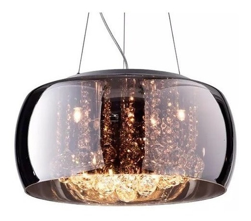 Luminária Pendente Plafon Cristal Soho Bella 50x20cm Cromado