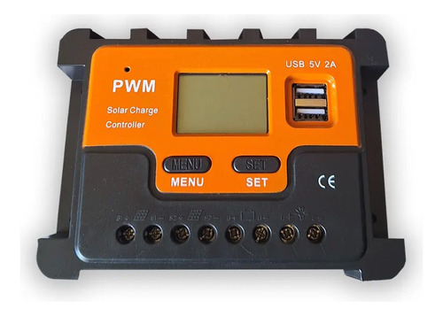 Regulador De Carga Panel Solar 30a 12v 24v Display Usb Pwm