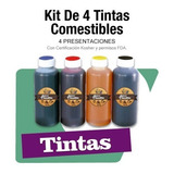 Kit De 4 Tintas Comestibles De 500 Ml. Cada Una (2 Lt)